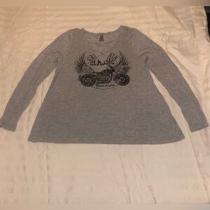 Vanity Heather Gray Long Sleeve Top